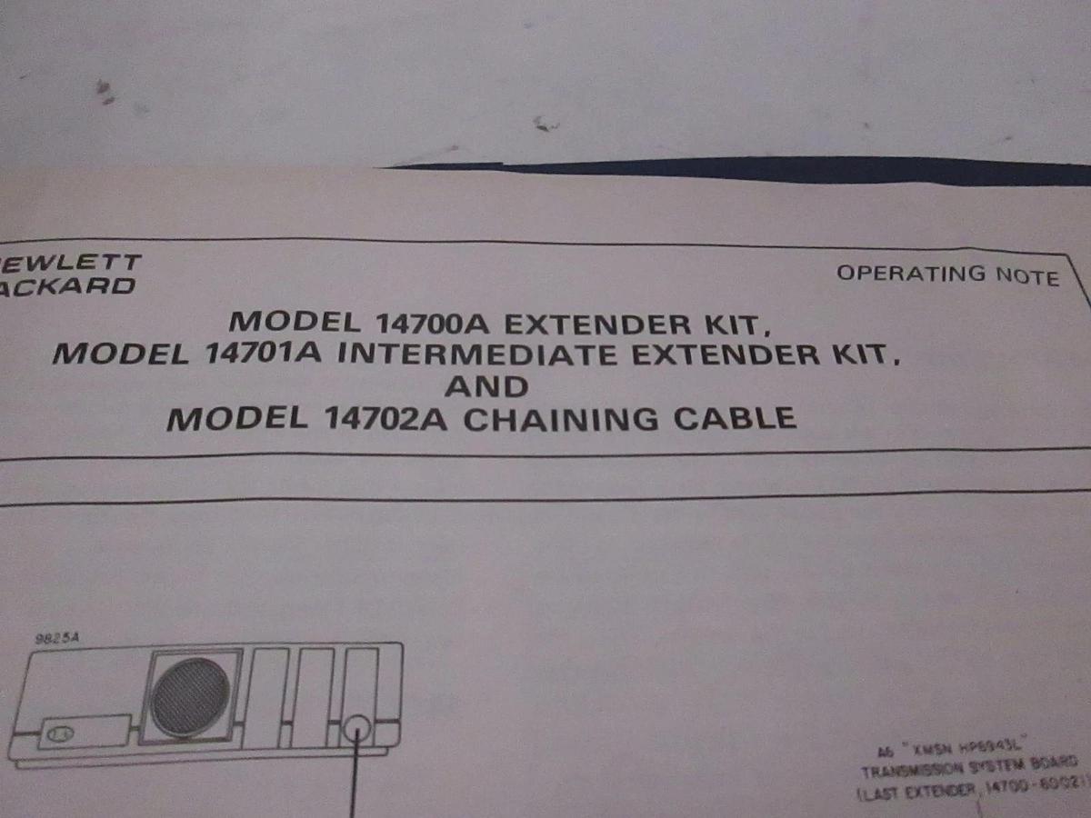 Used HP Model 14700A Extnd Kit, 14701A Intermediate Extnd Kit, 14702A Chain Cab, Used