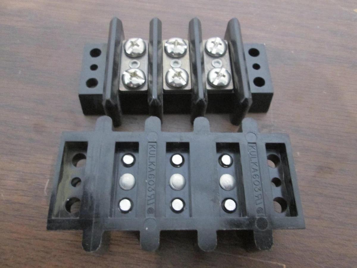 Used Kulka, 603, 3 Position, 31-103942-00, Terminal Block, Used, Lot of 2