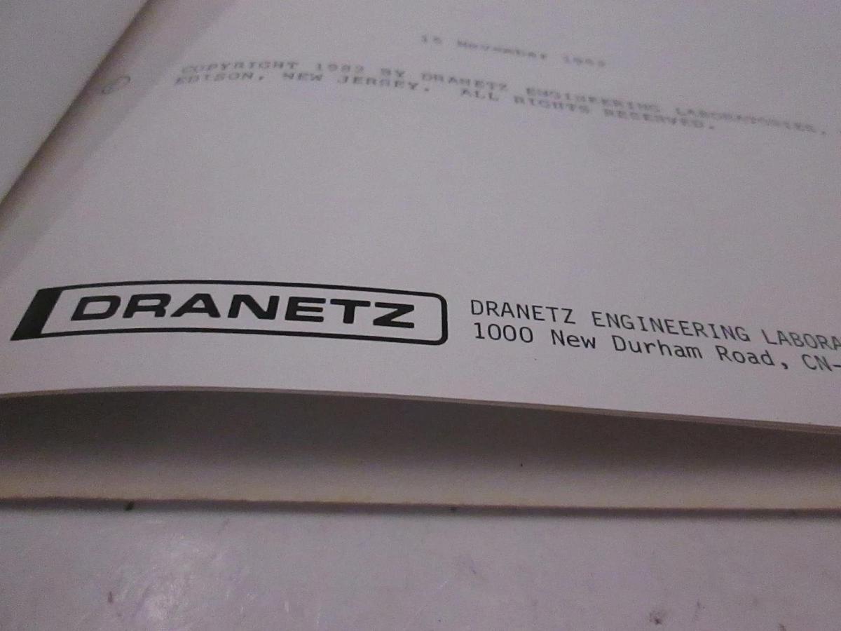 Used Dranetz TM-111026 Vol 1, 8-Channel Temp Monitor Operator's Manual, Used