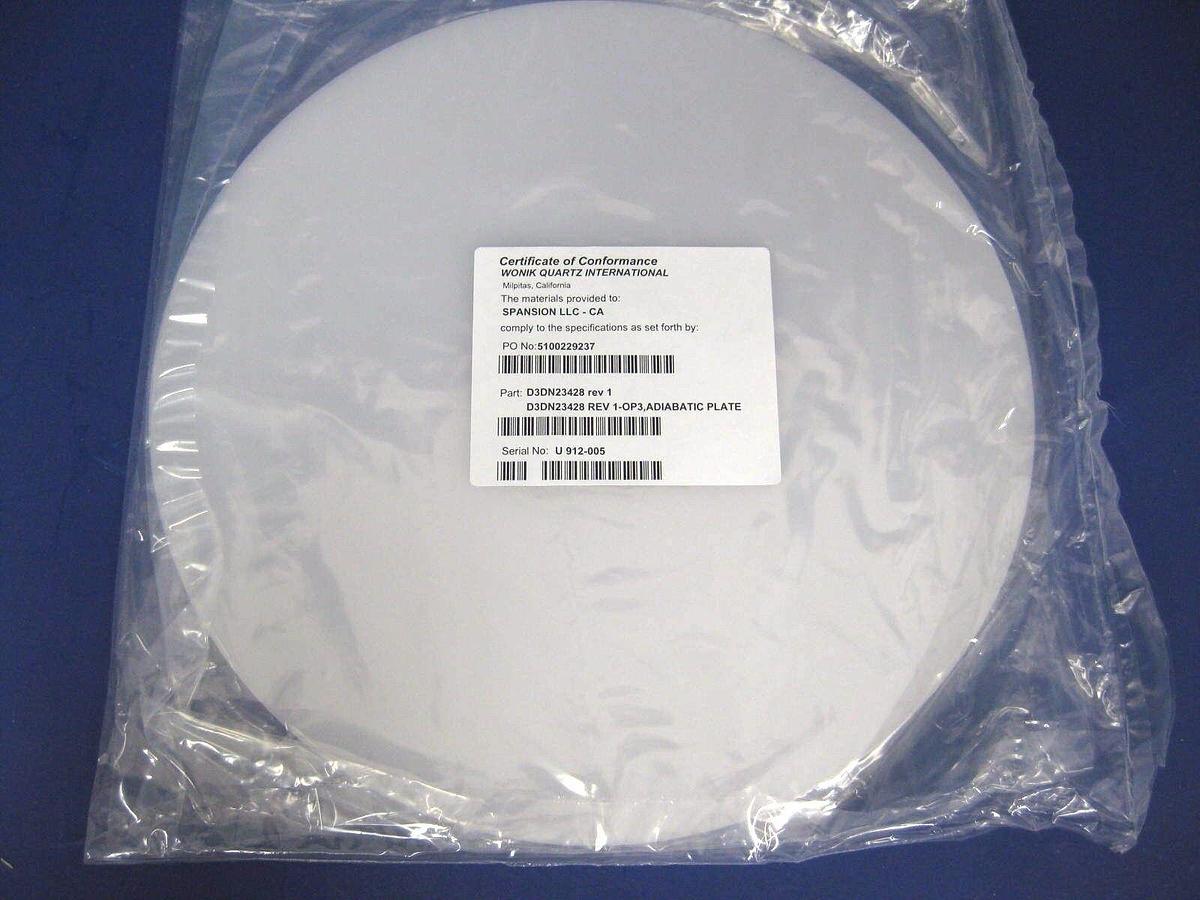 Used TEL Tokyo Electron 300mm Adiabatic Plate, Quartz, D3DN23428, New