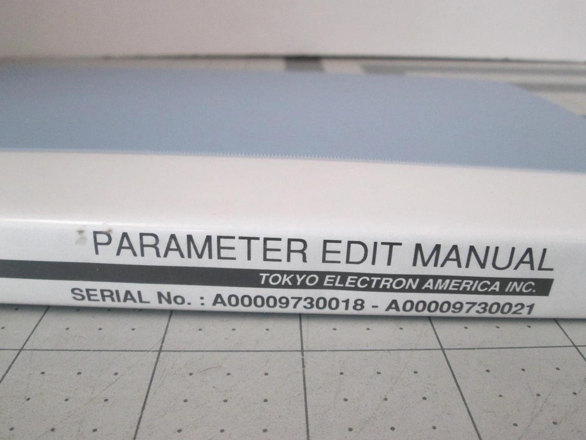 Used TEL Tokyo, ALPHA-8SW, Parameter Edit Manual, REV 3.0, Used