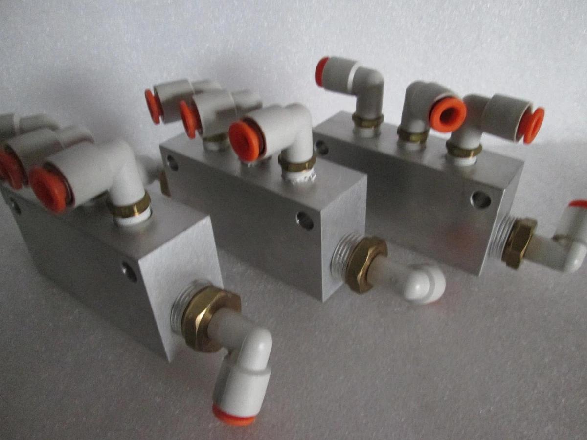 Used SMC, 5 Valve Assy Block Assy, Used, Lot of 3