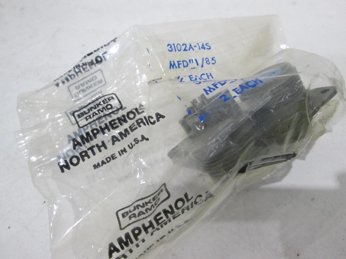 Used Amphenol, 3102A-14S, 2 Pin, Female Connector, New