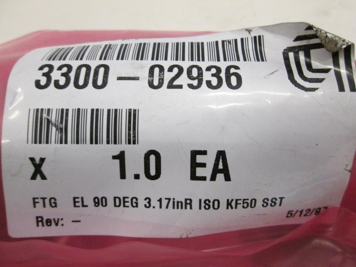 Used AMAT, 3300-02936, FTG EL 90 Deg 3.17inR ISO KF50 SST, New