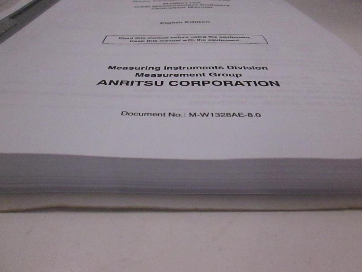 Used Anritsu MX880115A GSM Measurement Software Operation Manual, Eighth Edition, Use