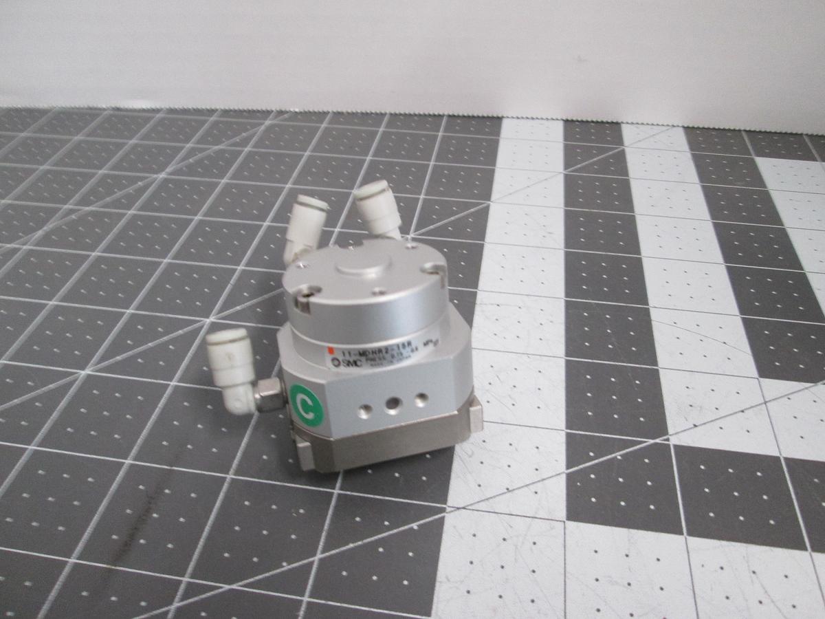 Used SMC 11-MDHR2-15R Clean Series 2-Finger Rotary Actuated Pneumatic Air Gripper