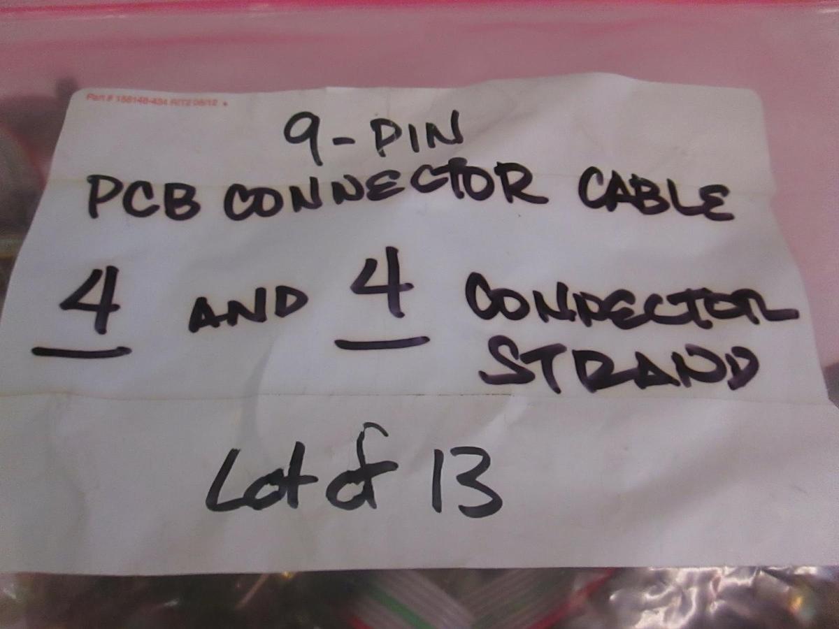 Used AMP 9 Pin PCB Connector Cable, 4 and 4 Strands, Lot of 13