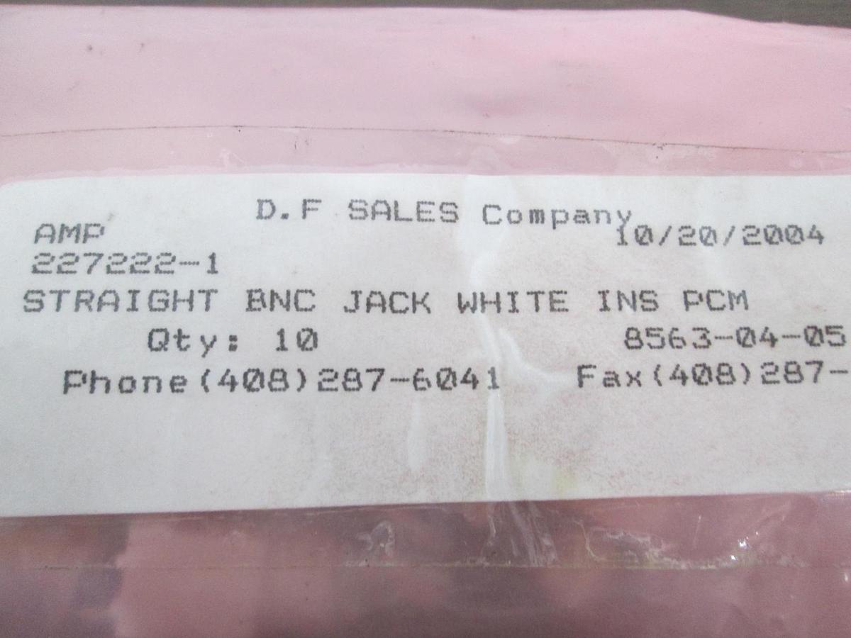 AMP, 227222-1, Straight BNC Jack White INS PCM, New, Lot of 10