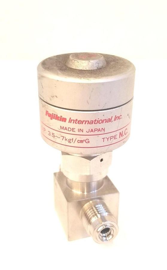Used Fujikin O.P. 3.5-7kgf/cm2G Pneumatic Valve, N.C MVCR, Used