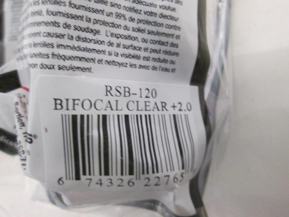 Radians, Bifocal Clear +2.0 Lens Safety Glasses, RSB-120, New, Lot of 6