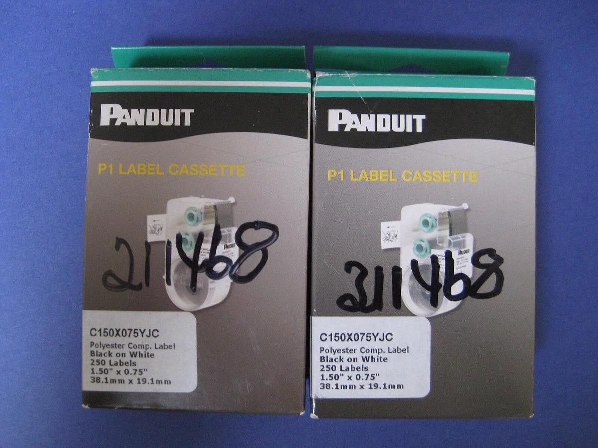 Used Panduit C1500X075YJC Polyester Label Cassette, 1.5" x 0.75", Lot of 2