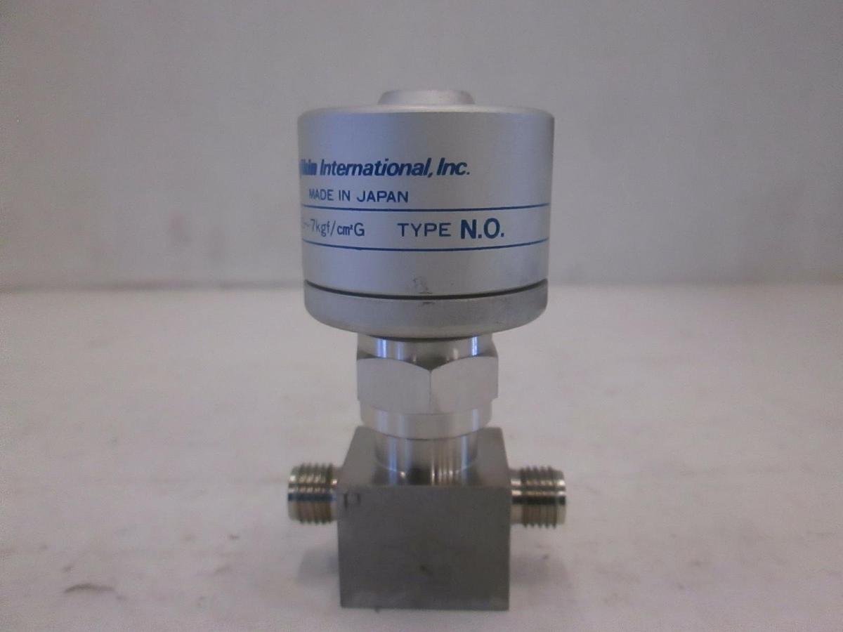 Used Fujikin O.P. 3.5-7kgf/cm2G Pneumatic Valve, N.O Butt Weld, Used