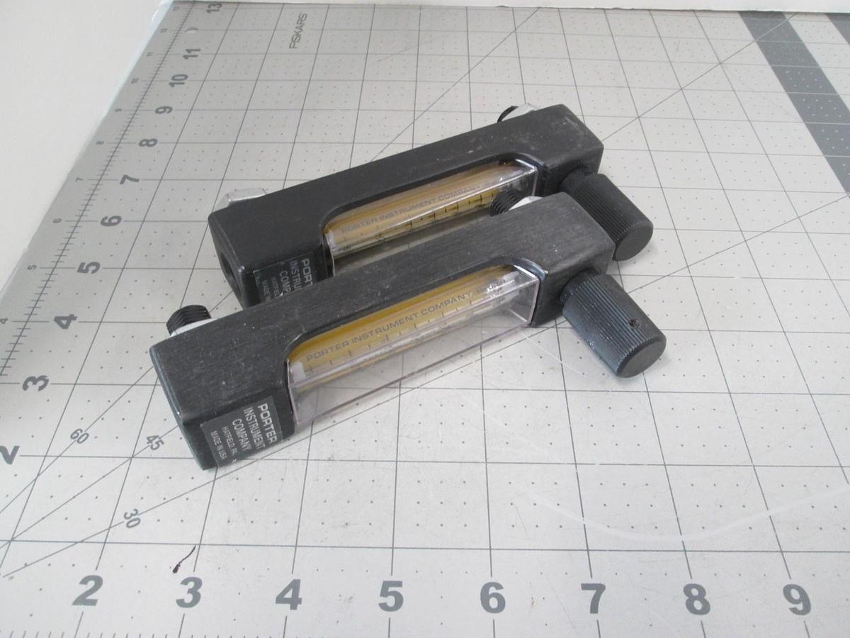 Used Porter Instrument Flow Meter B-579, 0-120 with Valve, N2, 20 PSIG Used, Lot of 2