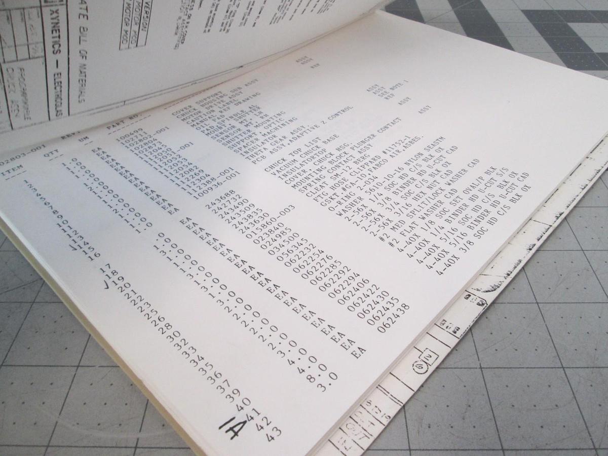 Used Electroglas, Model 1034x PZ-3, Programmable Chuck Reference DWG Manual, Used