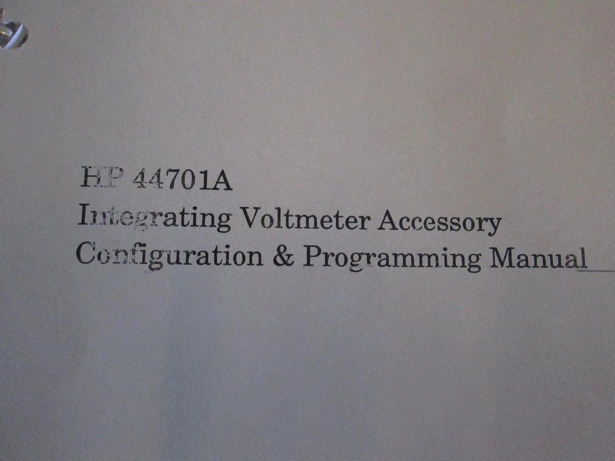 Used HP 44701A Integrating Voltmeter Accessory Config and Programming Manual, Used