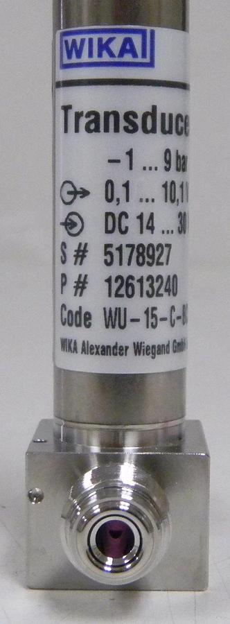 Used Wika Transducer WU-15, P#:12613240, 1/4" MVCR/MVCR, -1...9 Bar, Used