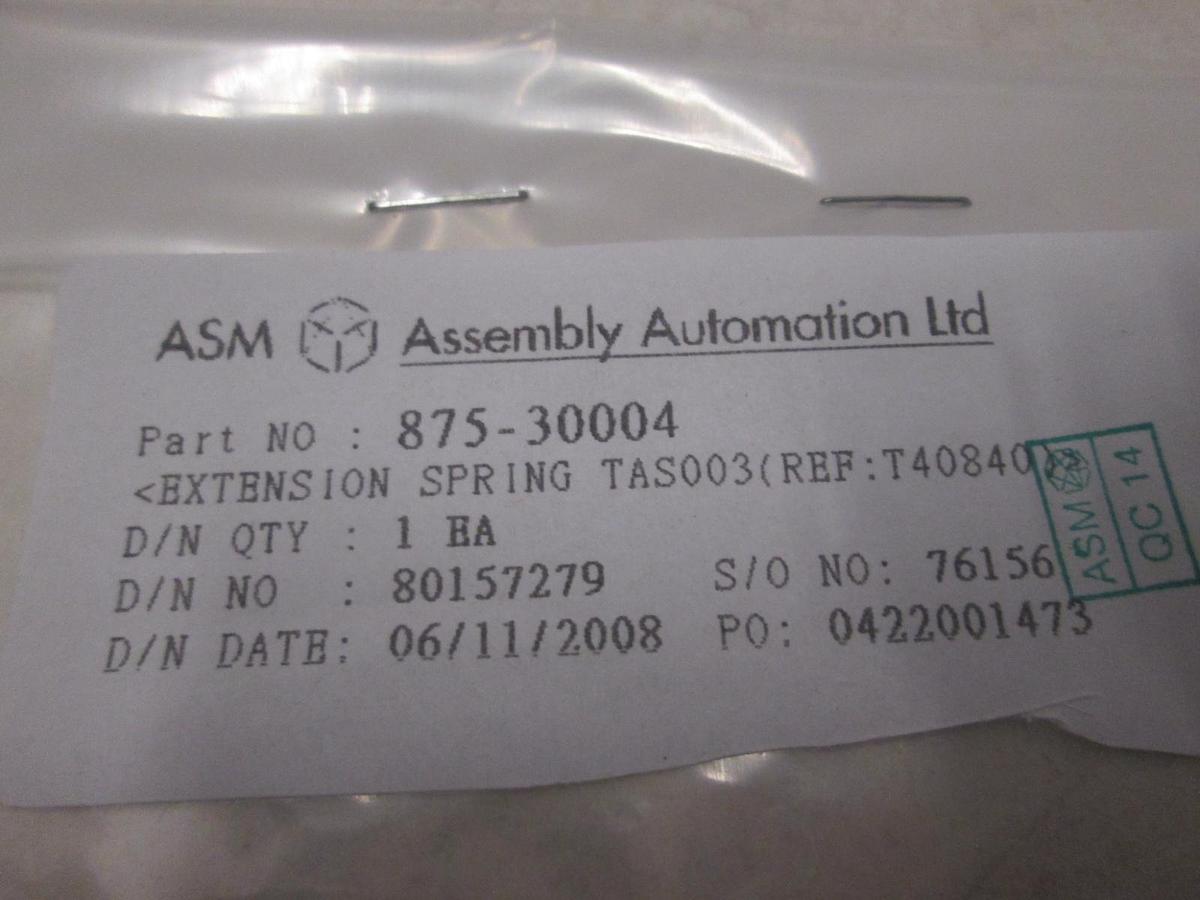 Used ASM, Extension Spring TAS003, 875-30004 New