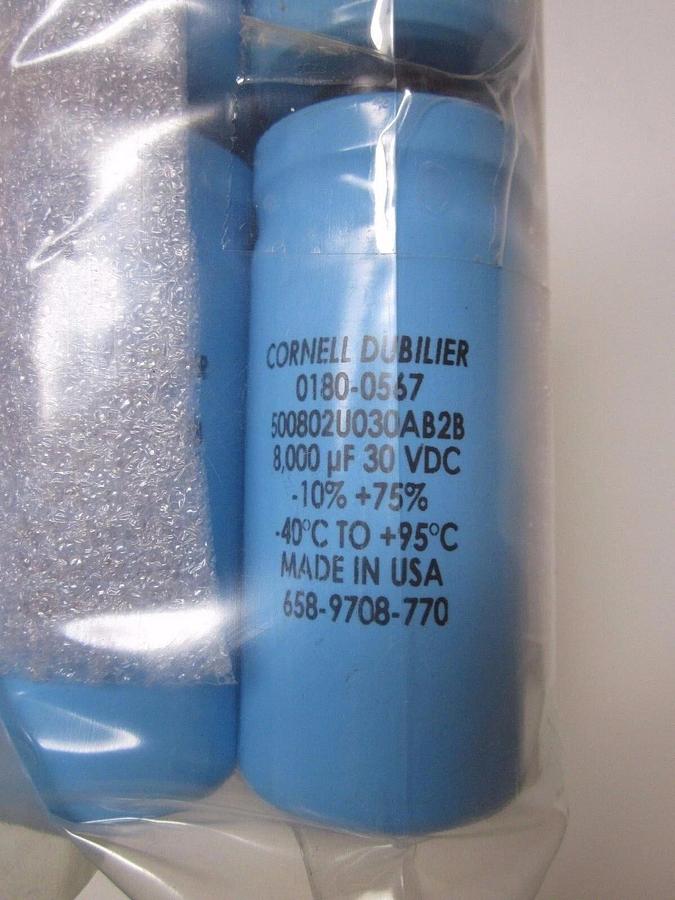 LOT OF 22! CORNELL DUBILIER 500802U030AB2B CAPACITOR, 8000uF, 30V
