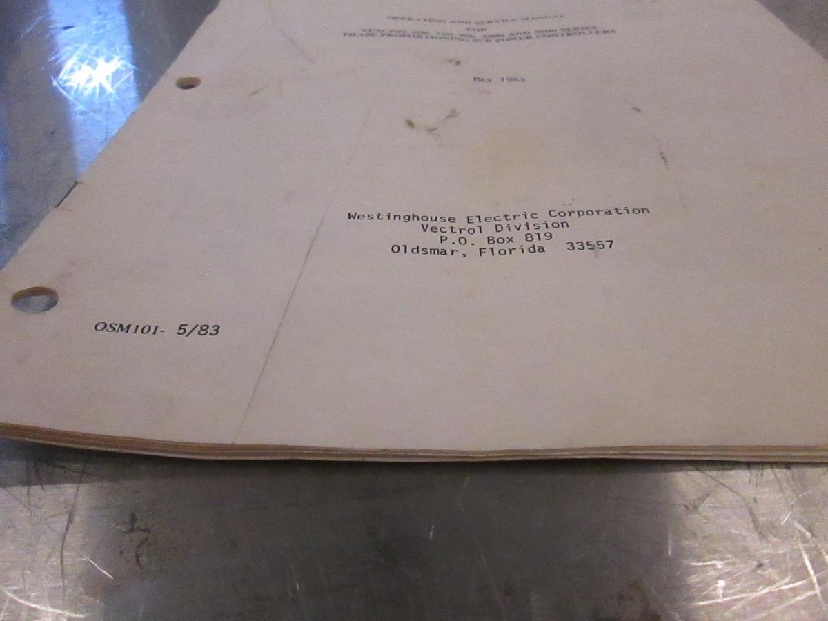 Used Operation and Service Manual for VPAC500,600,700,900,3000 And 5000Serires, Used