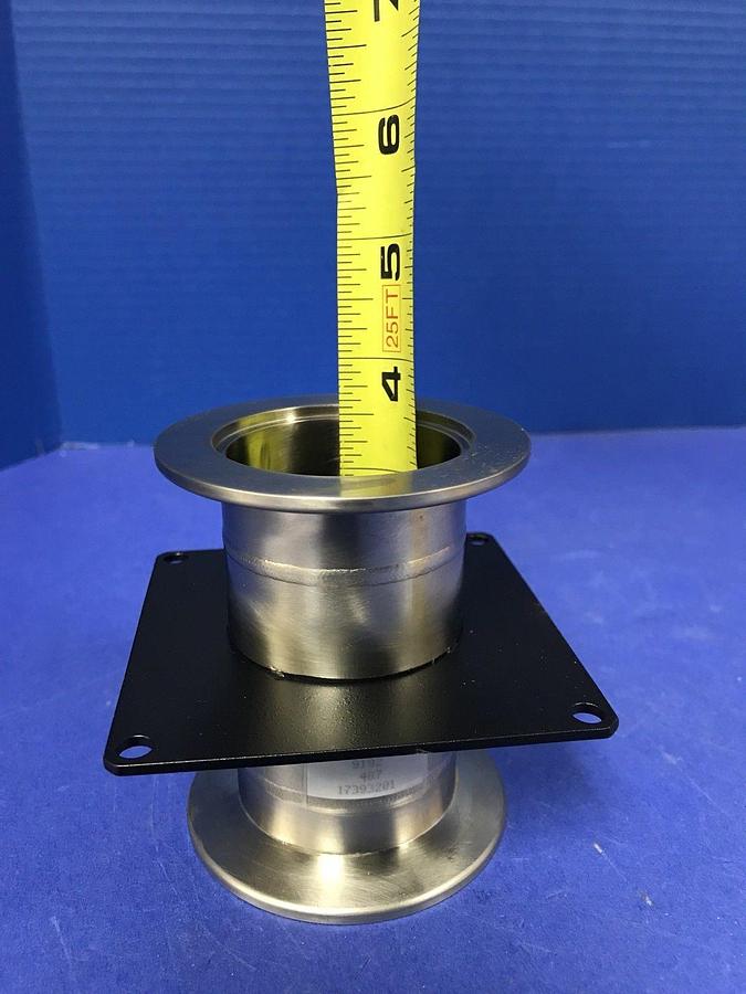 Used Stainless Steel Vacuum Fitting: NW50 Full Nipple w/ Mounting Bracket