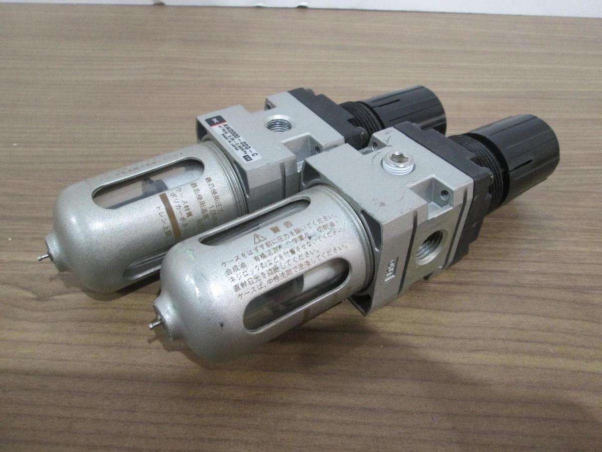 Used SMC, AW2000-02G-C, Pneumatic Mist Separator, Used, Lot of 2