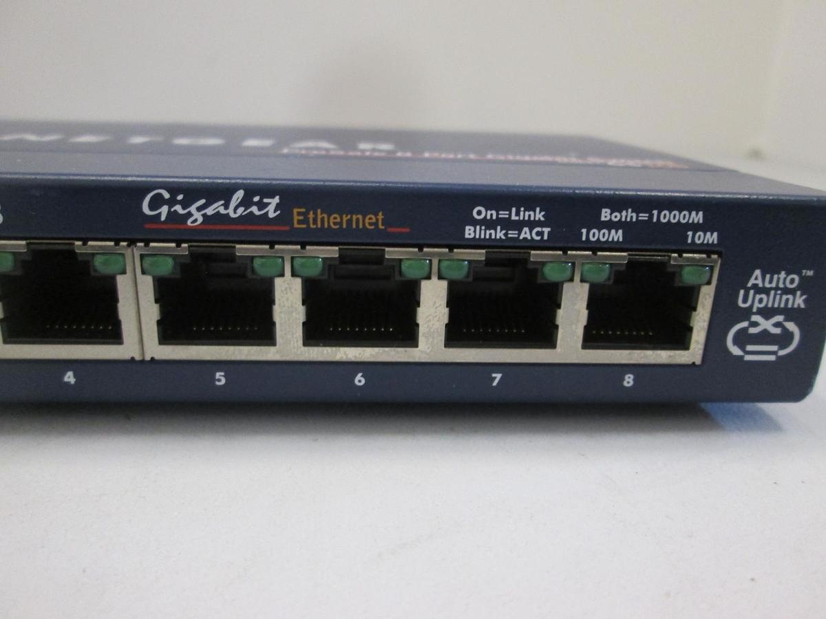 Used Netgear, GS108, ProSafe 8 Port Gigabit Switch, Used