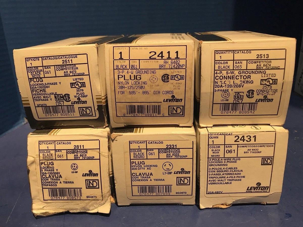 Used Leviton Misc Lot of Plugs/Connector, Lot of 6