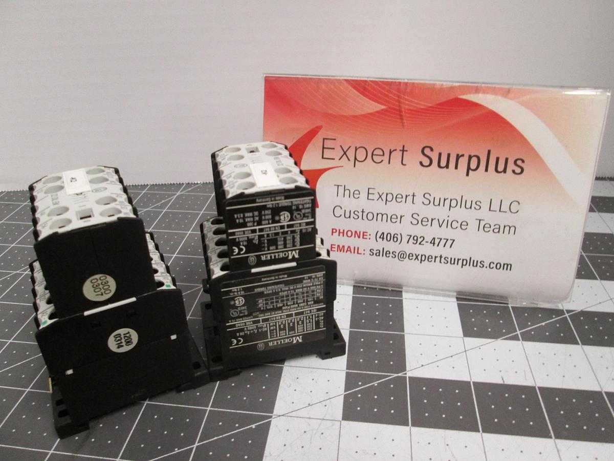 Used Lot of 2 Moeller DILEM-10 Mini Contactors with Auxiliary Contact Blocks