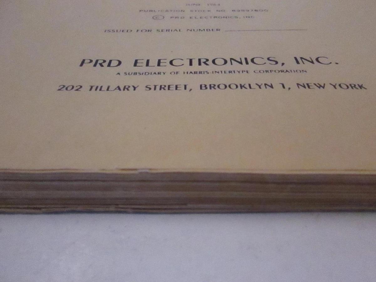 Used PRD Type 915 Receiver Operating and Maintenance Instructions, Used