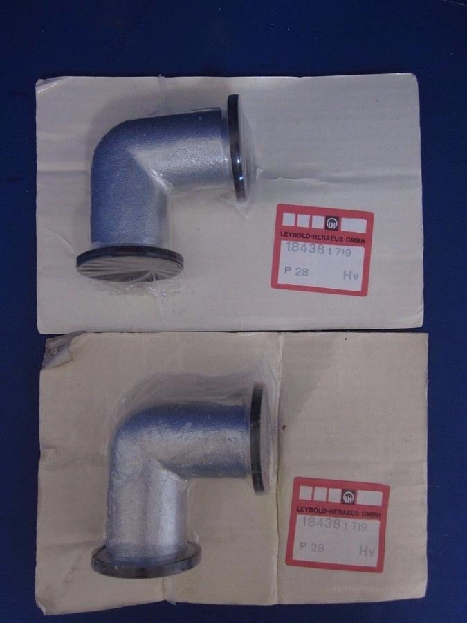 Used Leybold Heraeus NW-40 Miltered Elbow, Aluminum 90 Degree, NEW LOT of 2