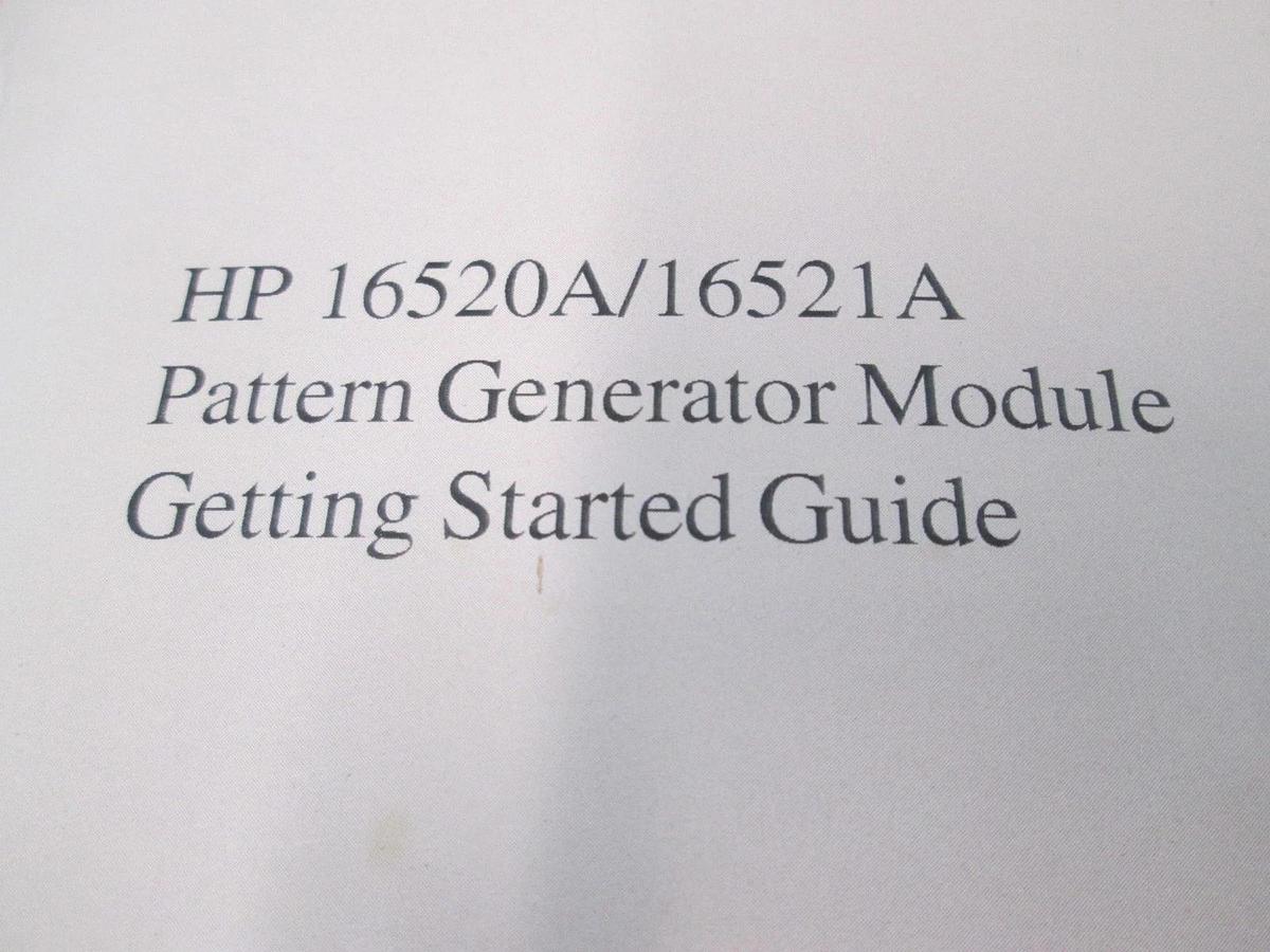 Used Hewlett Packard, HP 16520A/16521A, Pattern Generator Module Starter Guide, Used