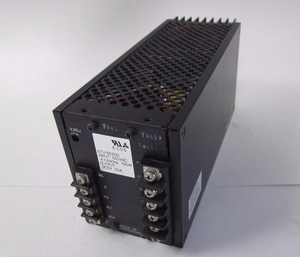 Used Matsushita ETU-5E200 Power Supply, Input: 120VAC, 47-440HZ, 150W, Out: DC,5V,20A