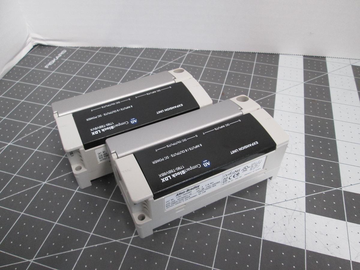 Used Lot of 2 Allen Bradley 1790-T8BV8BX CompactBlock LDX PLC Expansion Units