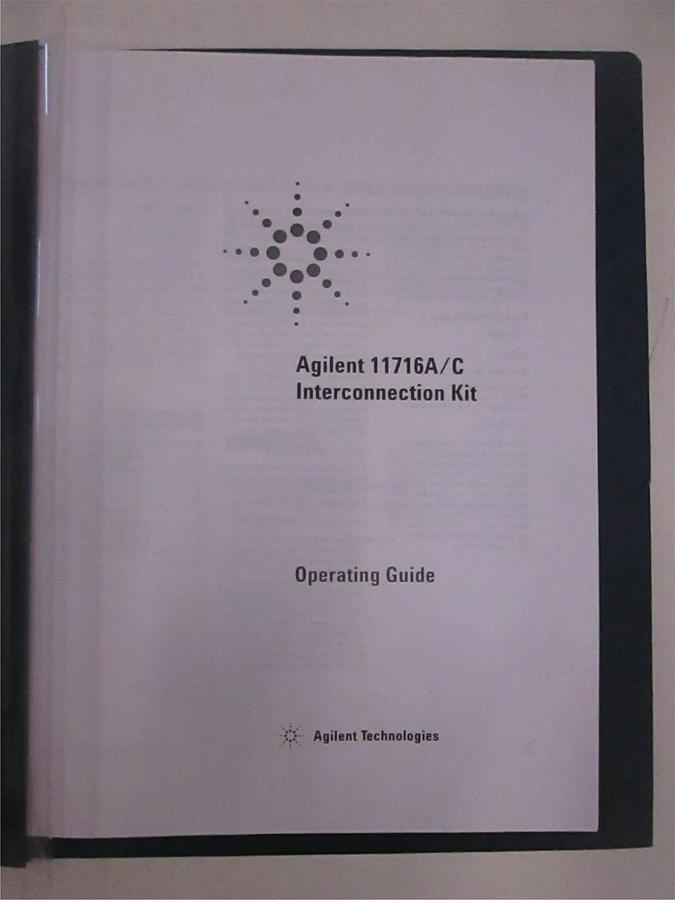 Used Agilent Tech Model 11716A/C Interconnection Kit Operating Guide, Used