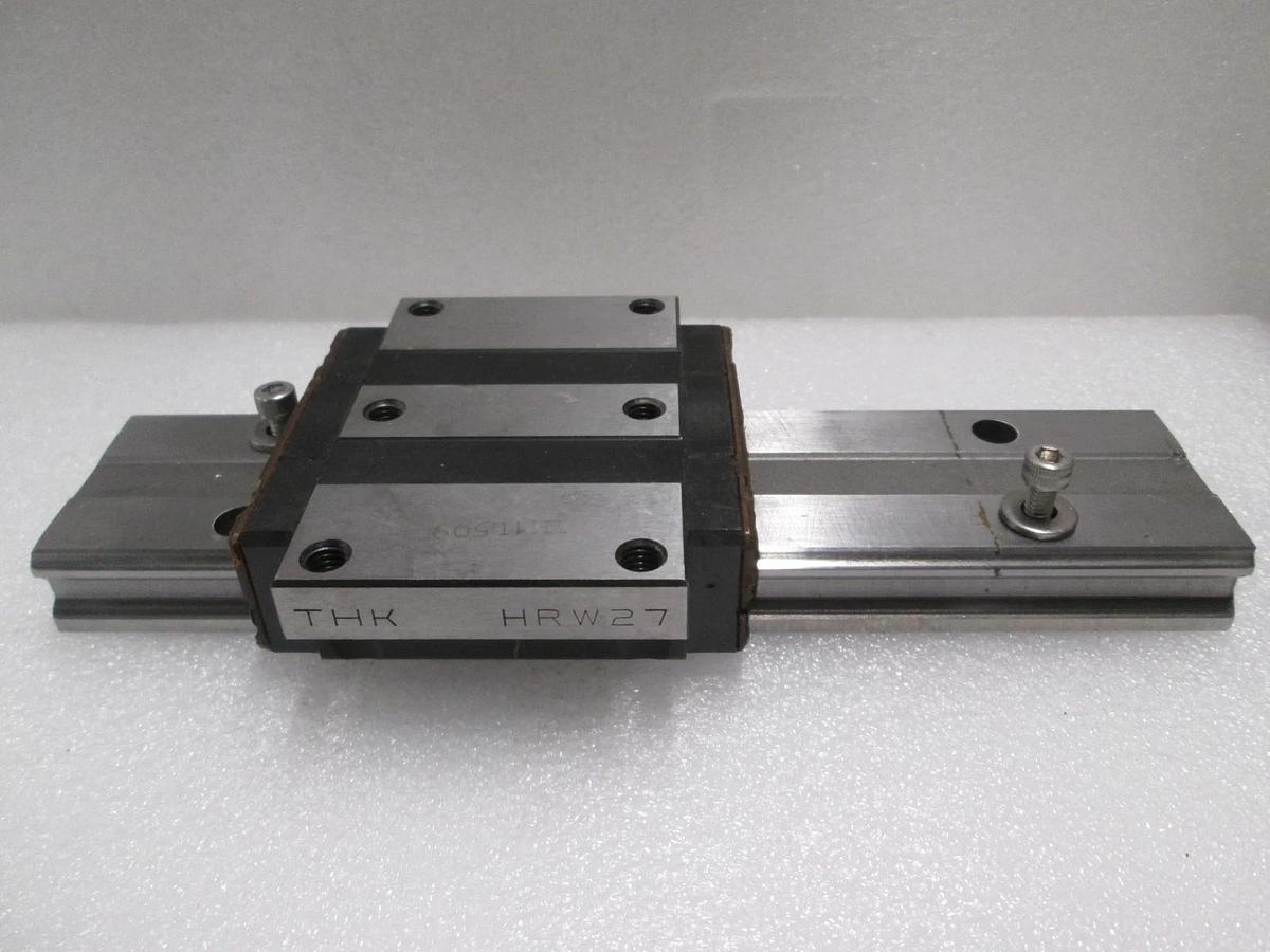 Used THK, HRW27, Linear Bearing Guide Block w/ Guide Rail, Used