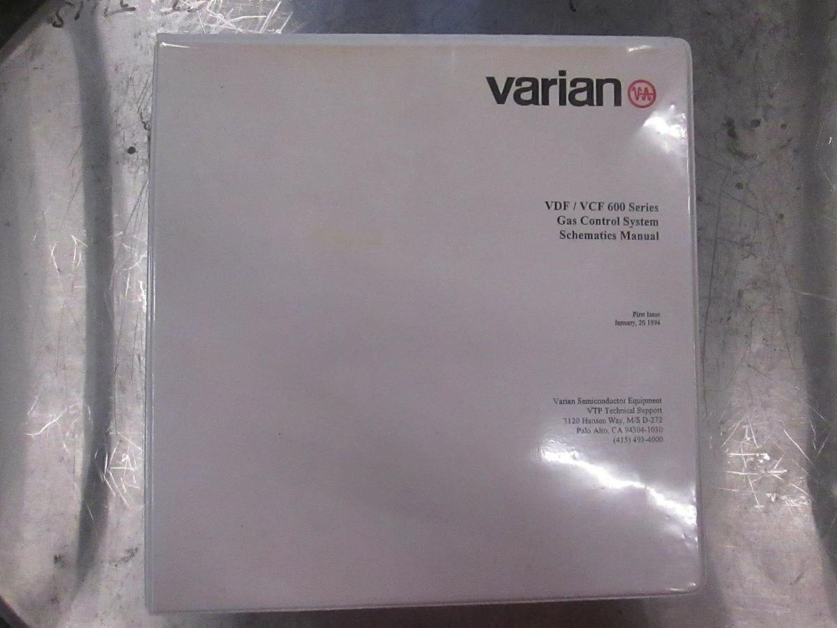 Used Varian VDF/VCF 600 Series Gas Control System, Schematics Manual, Use