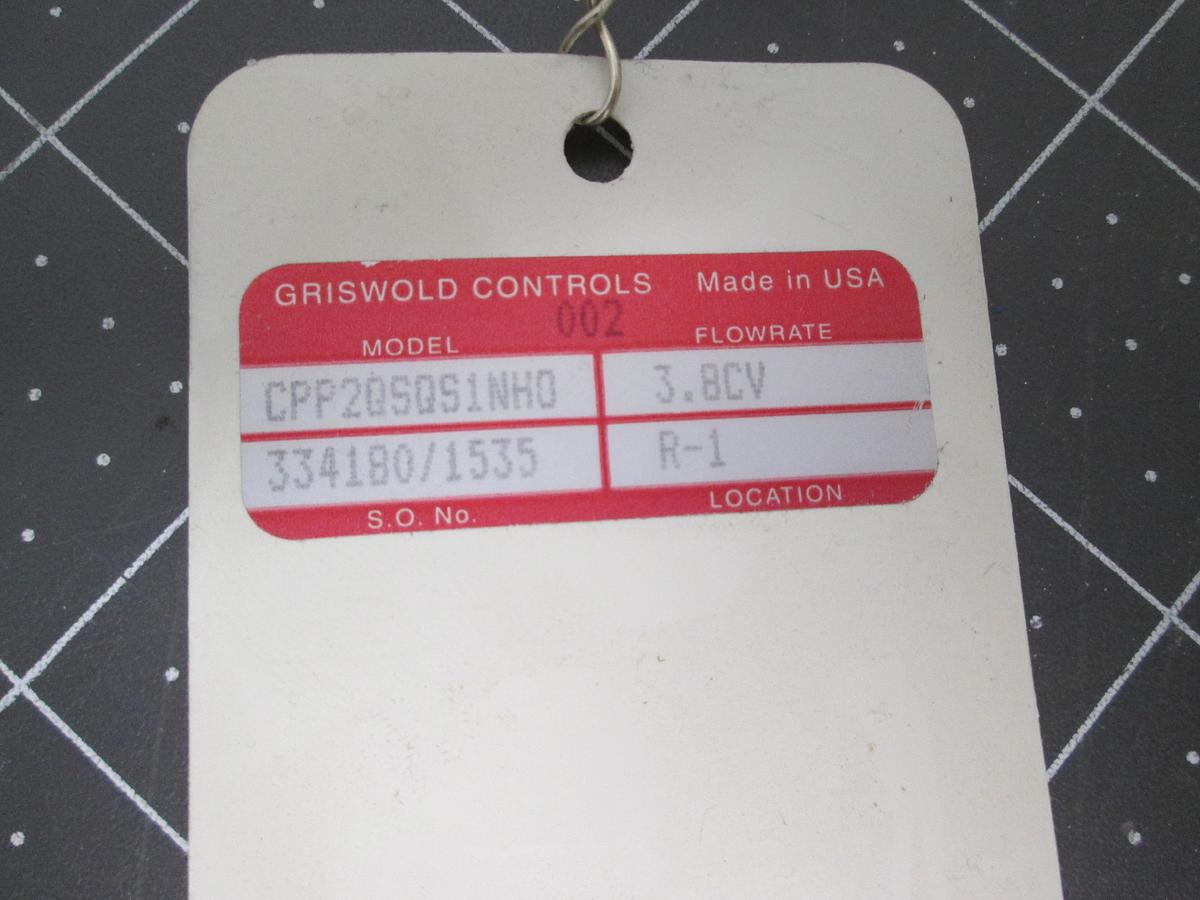 Used Griswold Controls CPP2QSQS1NH0 Hydronic Balancing Coil Piping Valve 3.8 CV