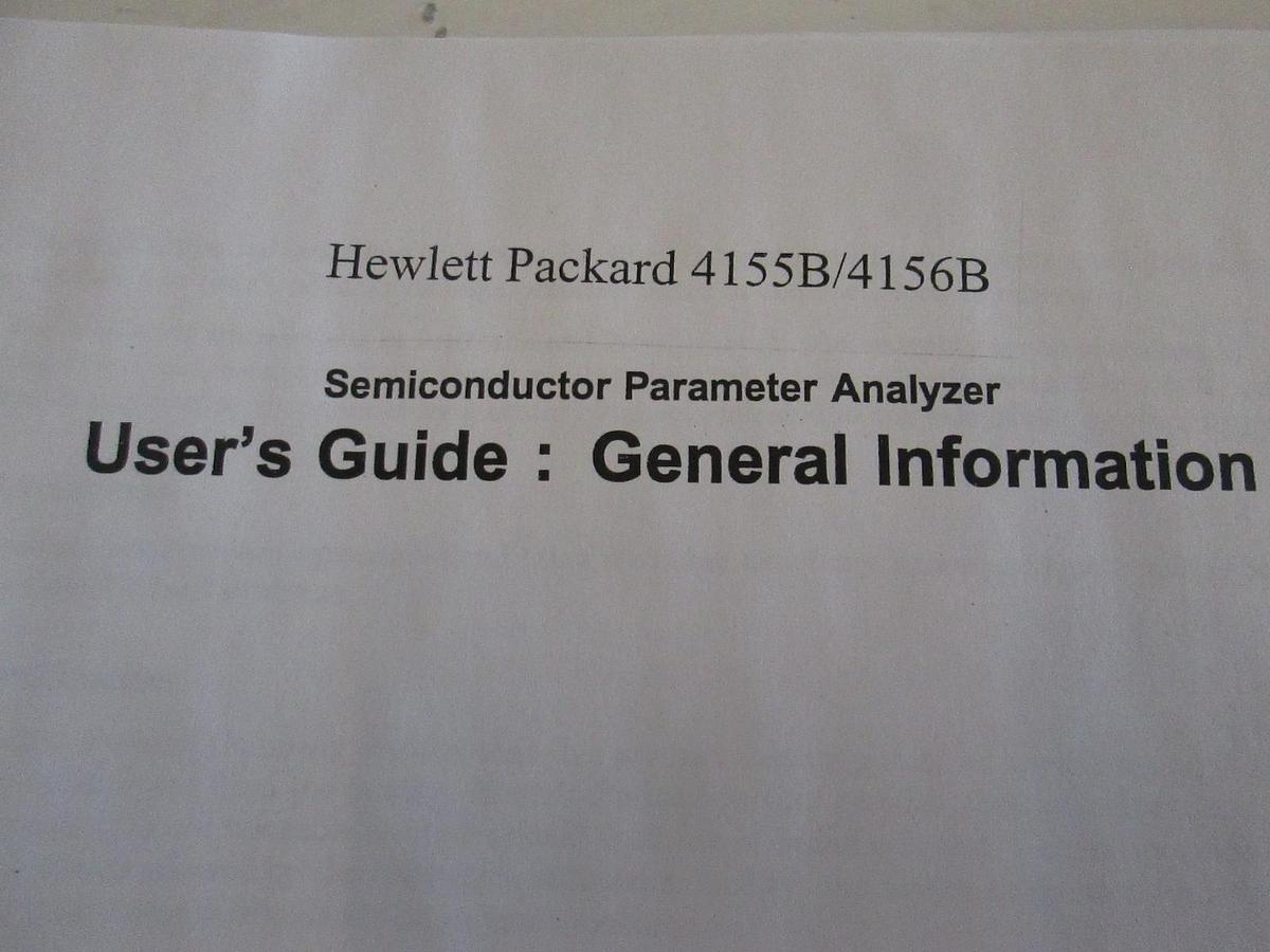 Used HP 4155B/4156B Semiconductor Parameter Analyzer User's Guide, Used