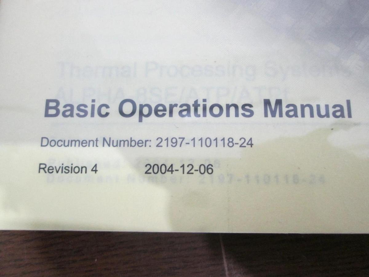 Used TEL Tokyo Electron, ALPHA-8SE/ATP/ATPf, Basic Operations Manual, New