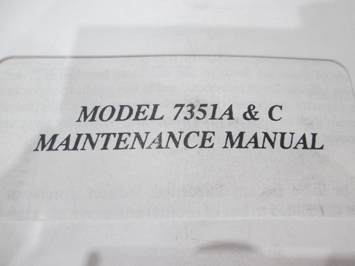 Used BTU International, Model 7351A & C, Maintenance Manual, Used