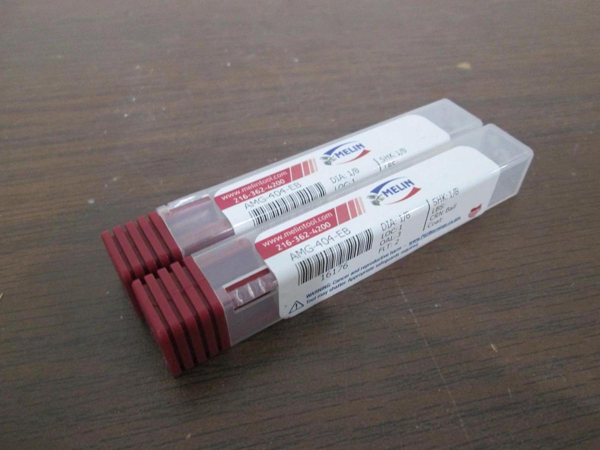 Melin, AMG-404-EB, Carbide Ball Drill, 1/8 Dia, New, Lot of 2