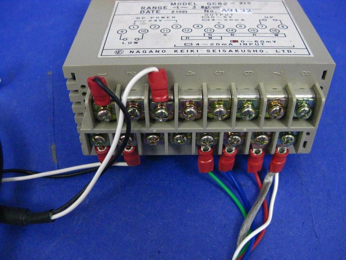 Used NAGANO KEIKI GC82-219 Digital Indicator, 24 VDC, -1 - 3 Kgf/cm2, 0-60mV