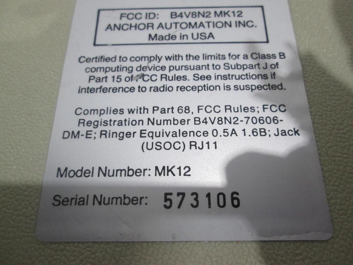 Used Anchor Automation, Patriot, 1200E Modem, MK12, Used