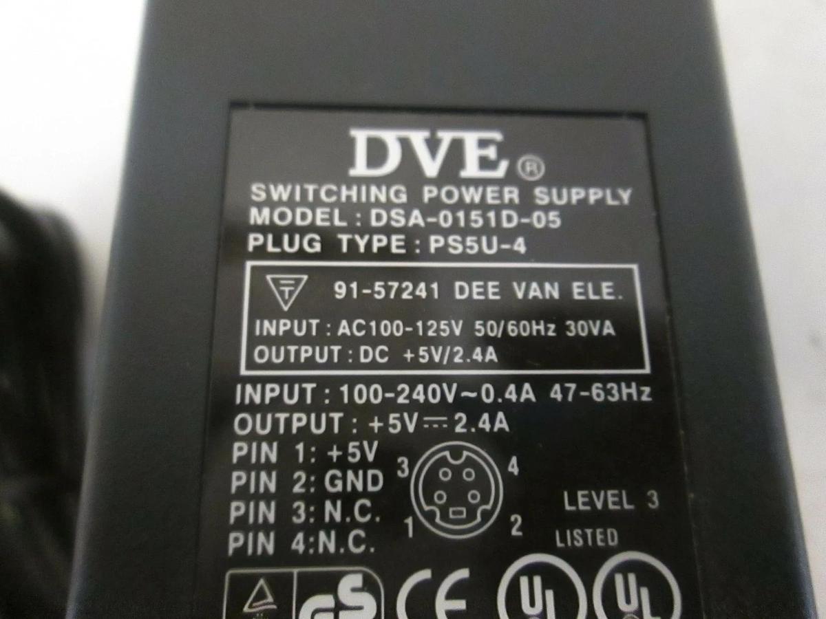 Used DVE Switching Power Supply, DSA-0151D-05, Used