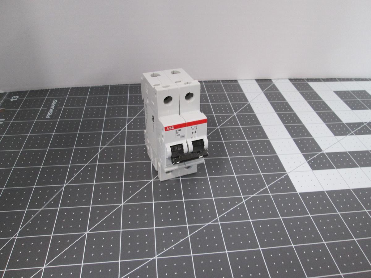 Used ABB, S262-D1, 1A 2 Pole 400VAC type D Circuit Breaker DIN Rail Used