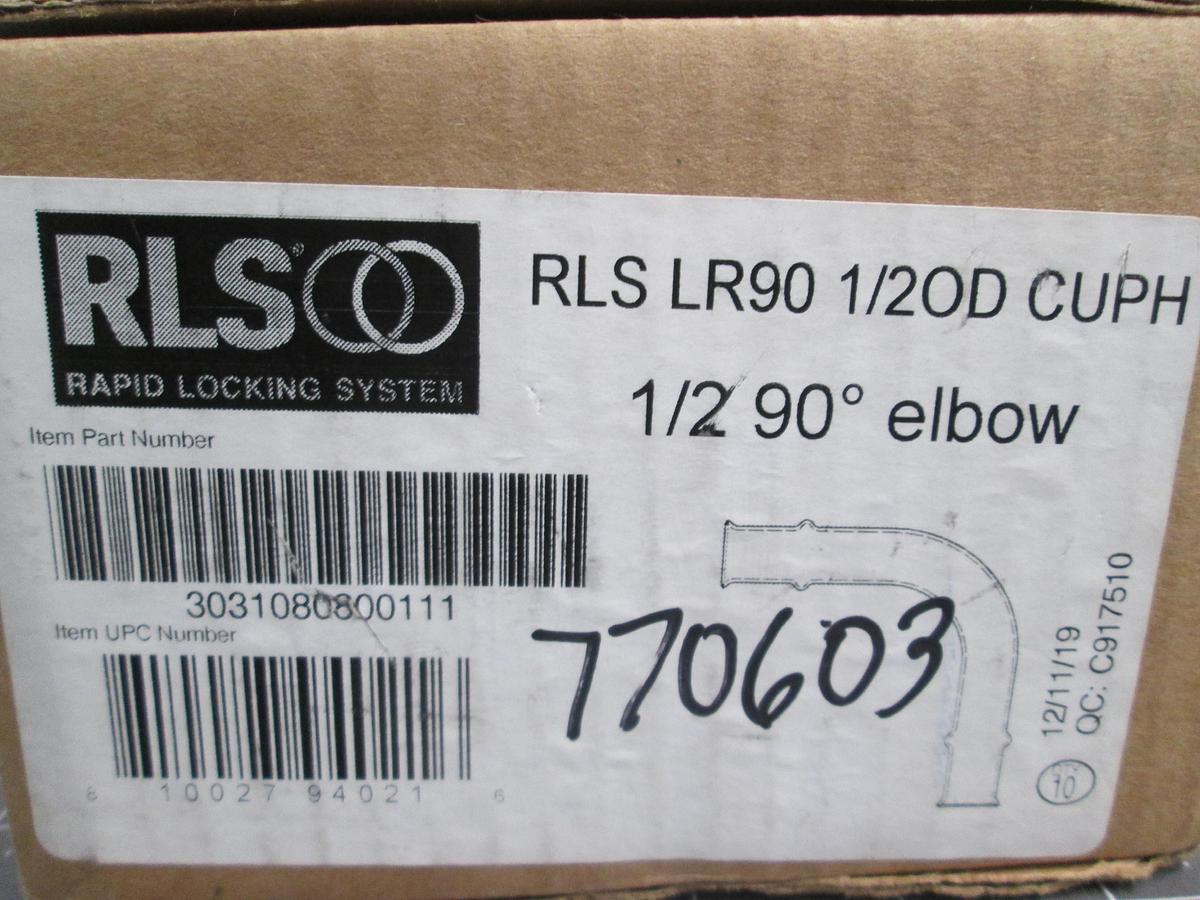 RLS, LR90 1/2" OD Copper Press 90 Elbow Cup x Cup Lot Of 10 NIB