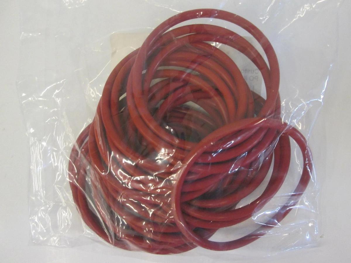 Used Pacific Rubber, 2280163, Silicone Baked Red 337S70, O-Ring Lot of 25