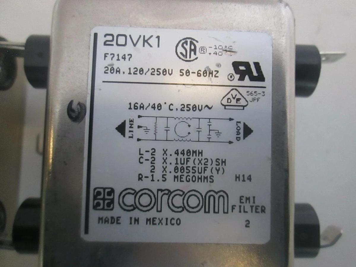 Used Corcom, 20VK1, Power Line Filter, Used, Lot of 2