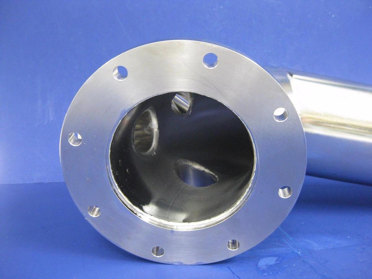 Used HPS Stainless Steel ISO-100 / 6.5" CF Vacuum Pipe Weldement w/ 4 Ports NW40, NW5