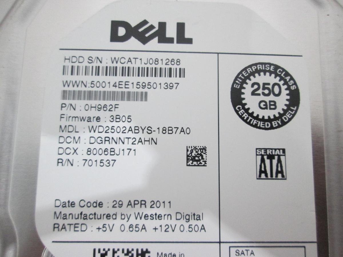 Used Dell, WD2502ABYS-18B7A0, Hard Drive, Used